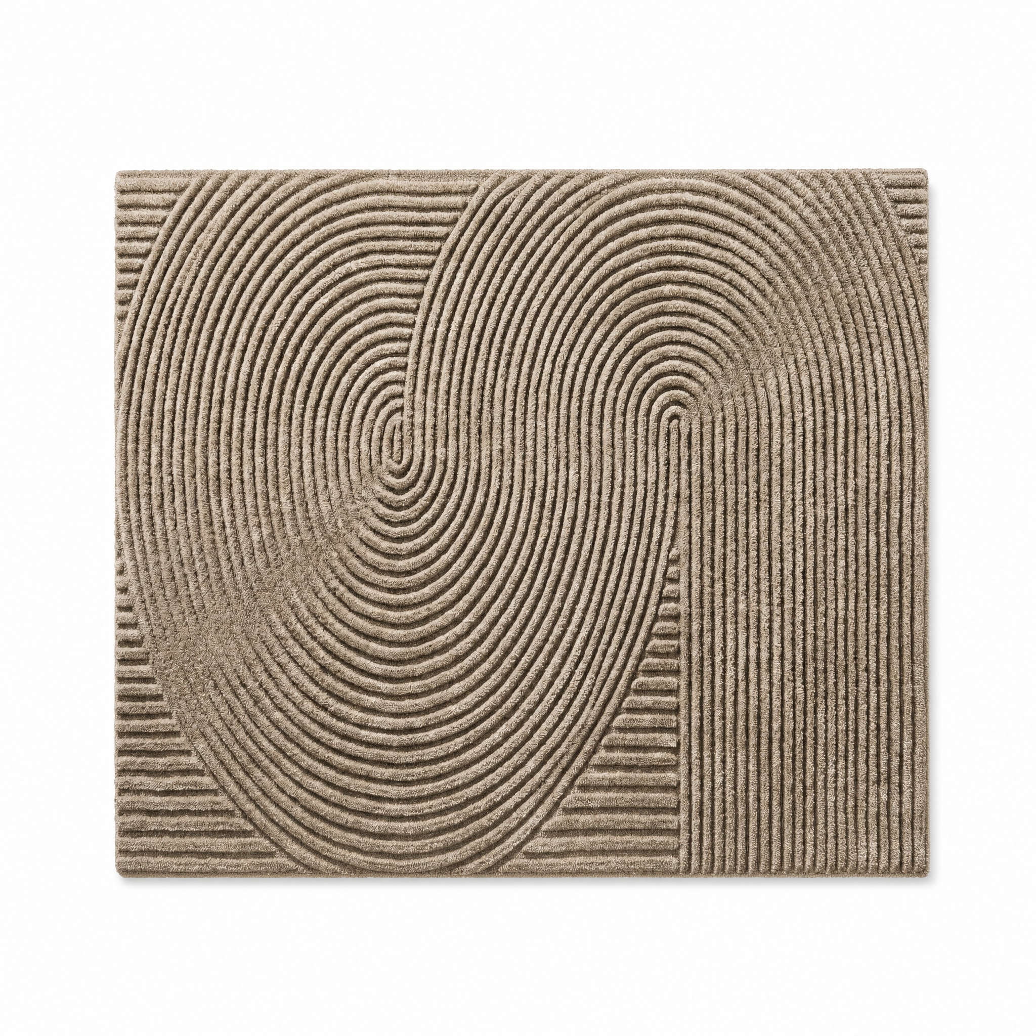 Riva Serena khaki 3D groove zen-arc doormat on white