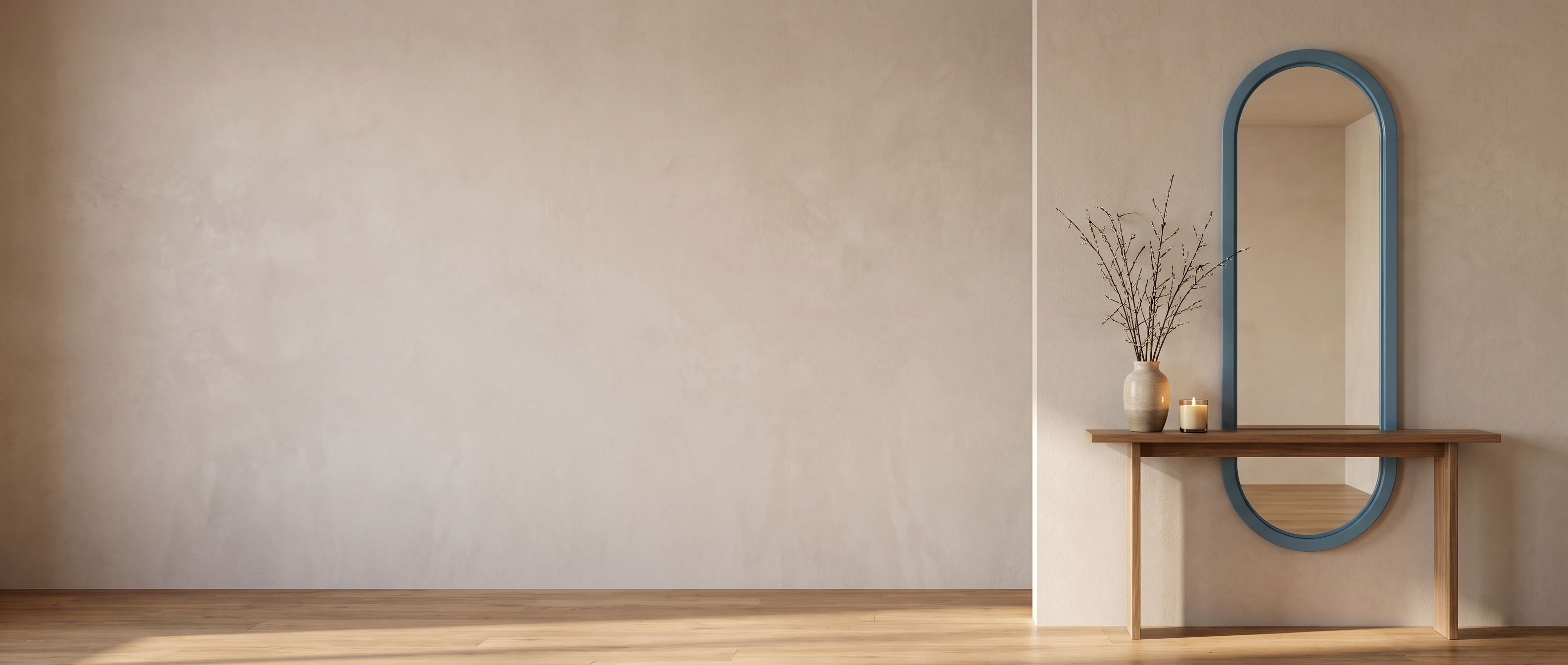 Ovale Azzurro capsule wall mirror lifestyle banner