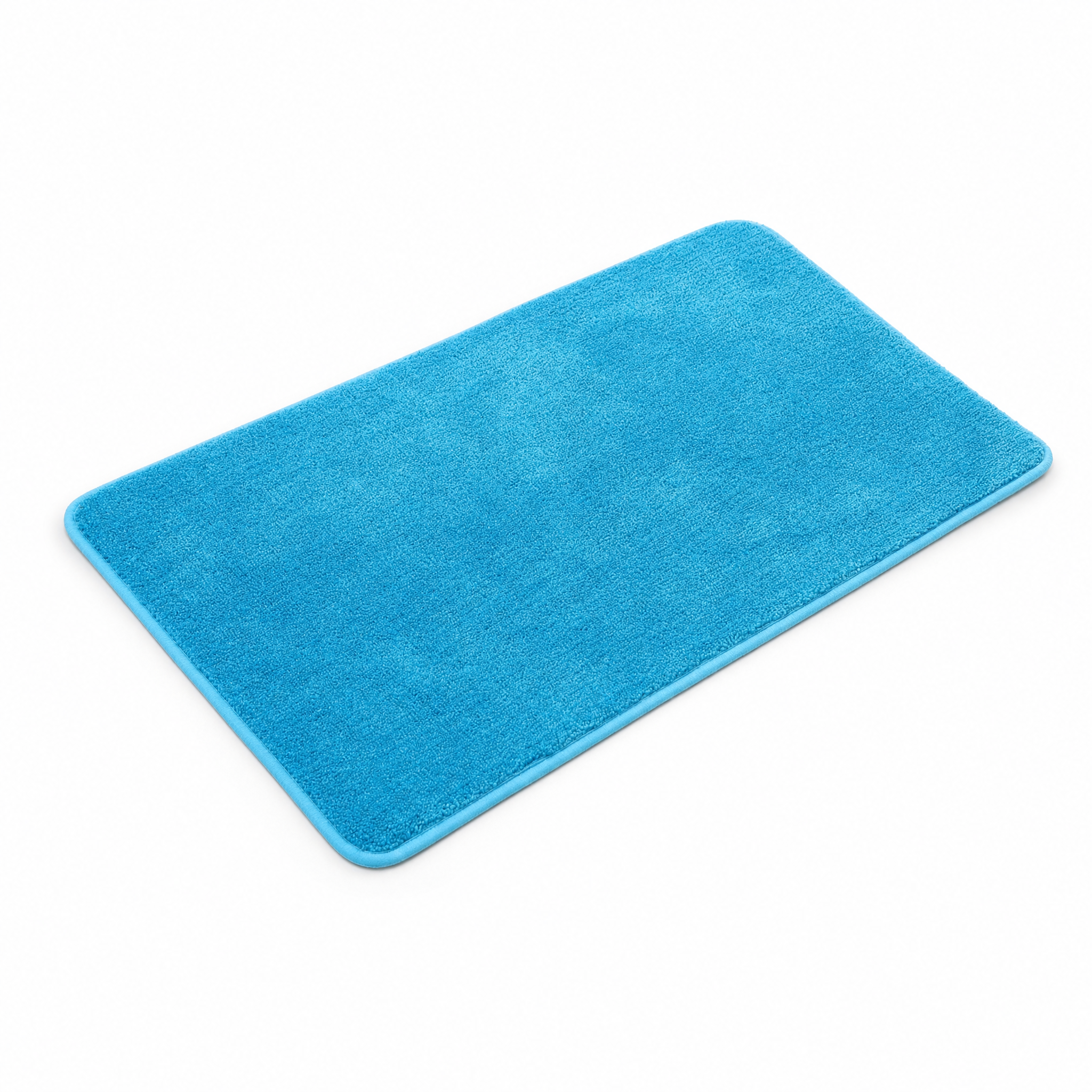 Piuma Soffice tufted bath mat in Azzurro blue