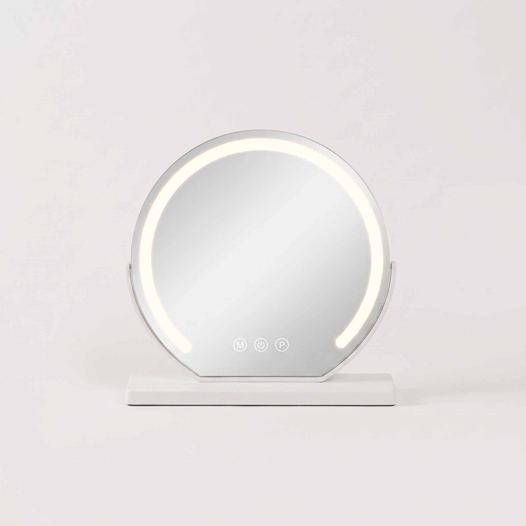 Bella Luce white round lighted vanity mirror with LED ring