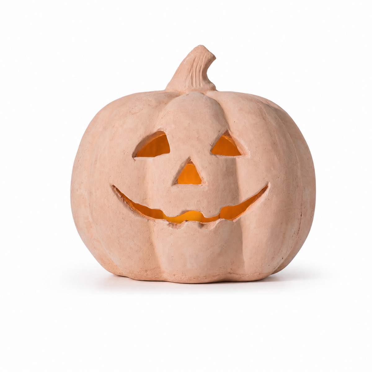 Zucca Toscana terracotta pumpkin lantern, Medium, on white
