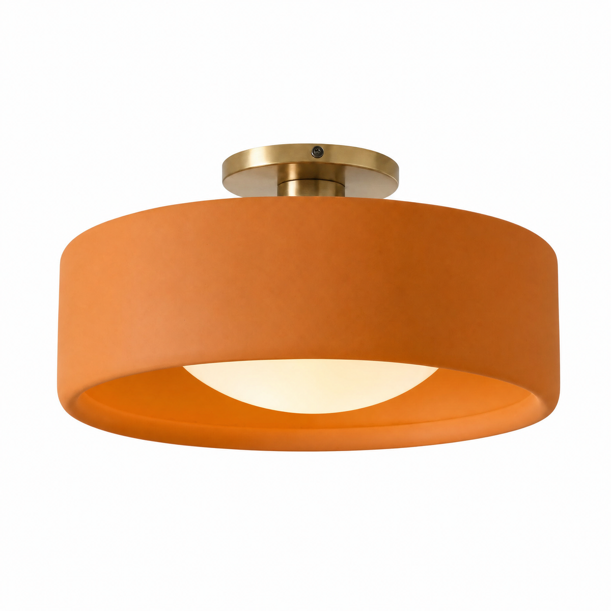 Porcellana Dolce semi-flush ceiling light in Orange, 14 in