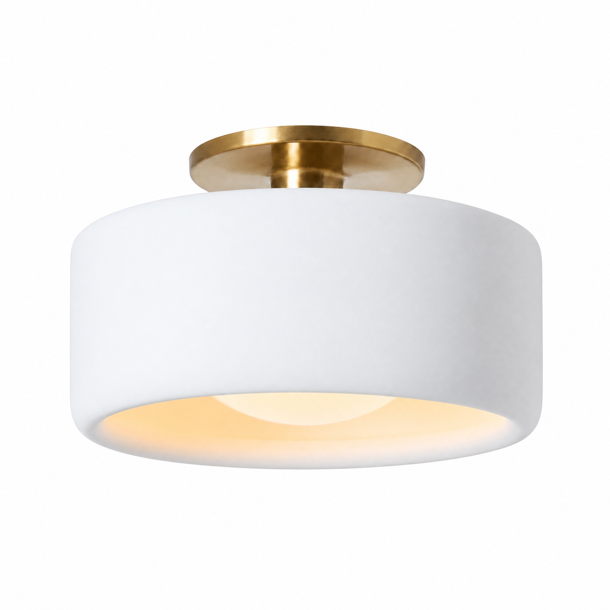 Porcellana Dolce semi-flush ceiling light in White, 11 in