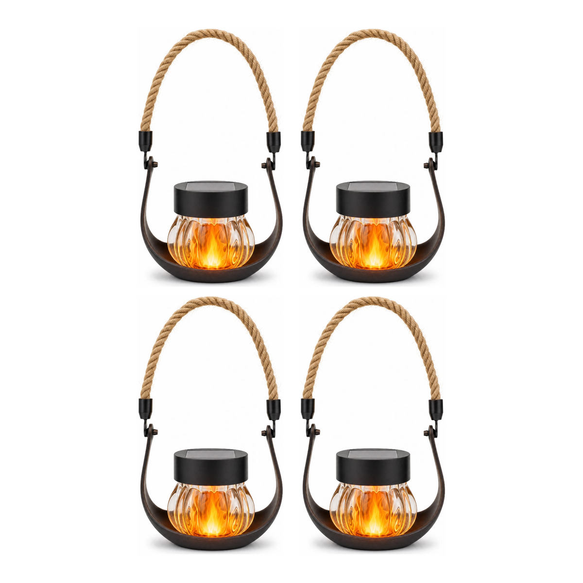 Lucerna Autunnale solar flame lanterns, 4 pack