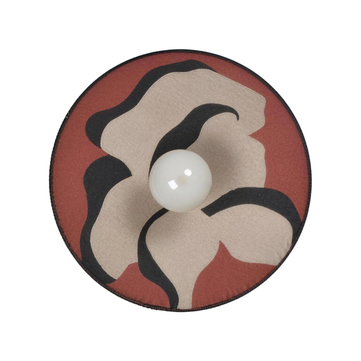 Luna Tessuta textile disc wall sconce, Bordeaux Bloom