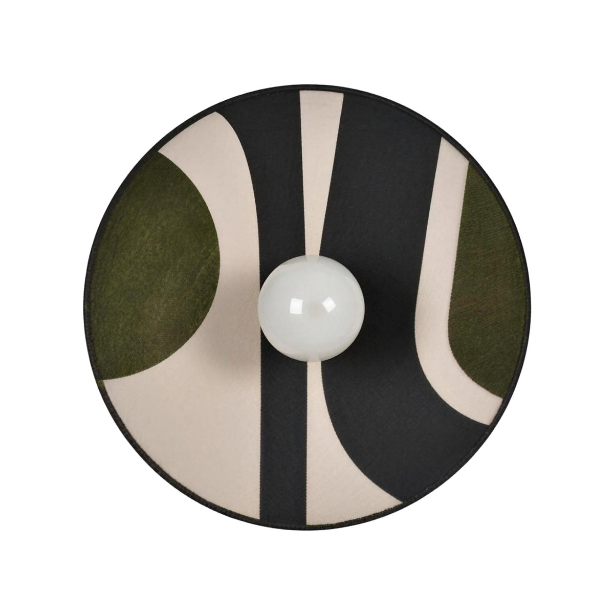 Luna Tessuta textile disc wall sconce, Forest Stripe