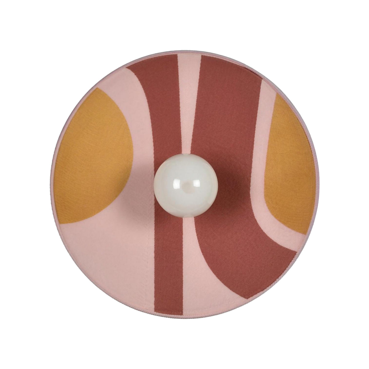 Luna Tessuta textile disc wall sconce, Rose Stripe