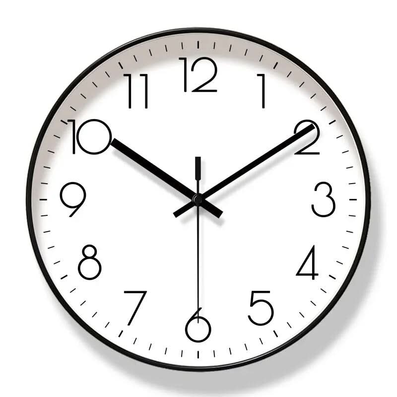 Nordic wall clock, black frame with white dial