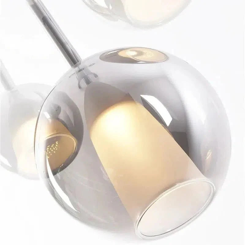 Detail of the Luna Glass Globe Pendant glass and diffuser