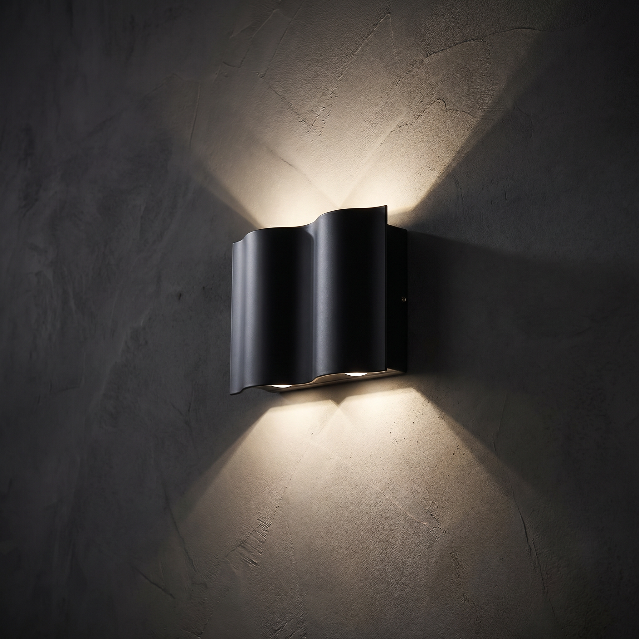 Onda Costiera Outdoor LED Wall Light-Black-Beam Detail