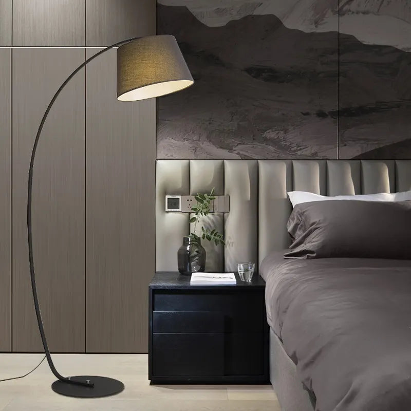 Lume Sereno Adjustable Arm Floor Lamp in matte black