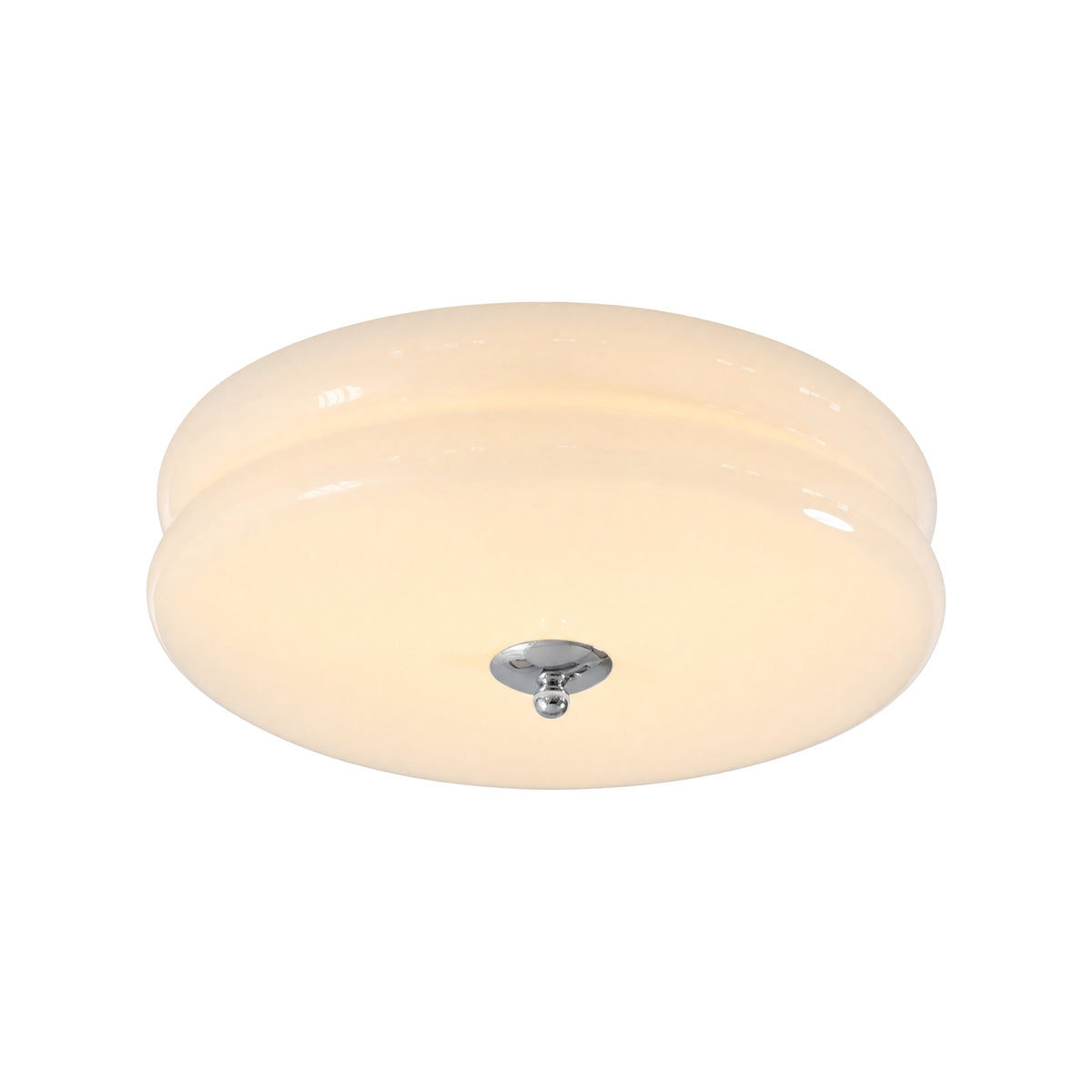 Tamburo Lucente flush mount ceiling light in Chrome & White