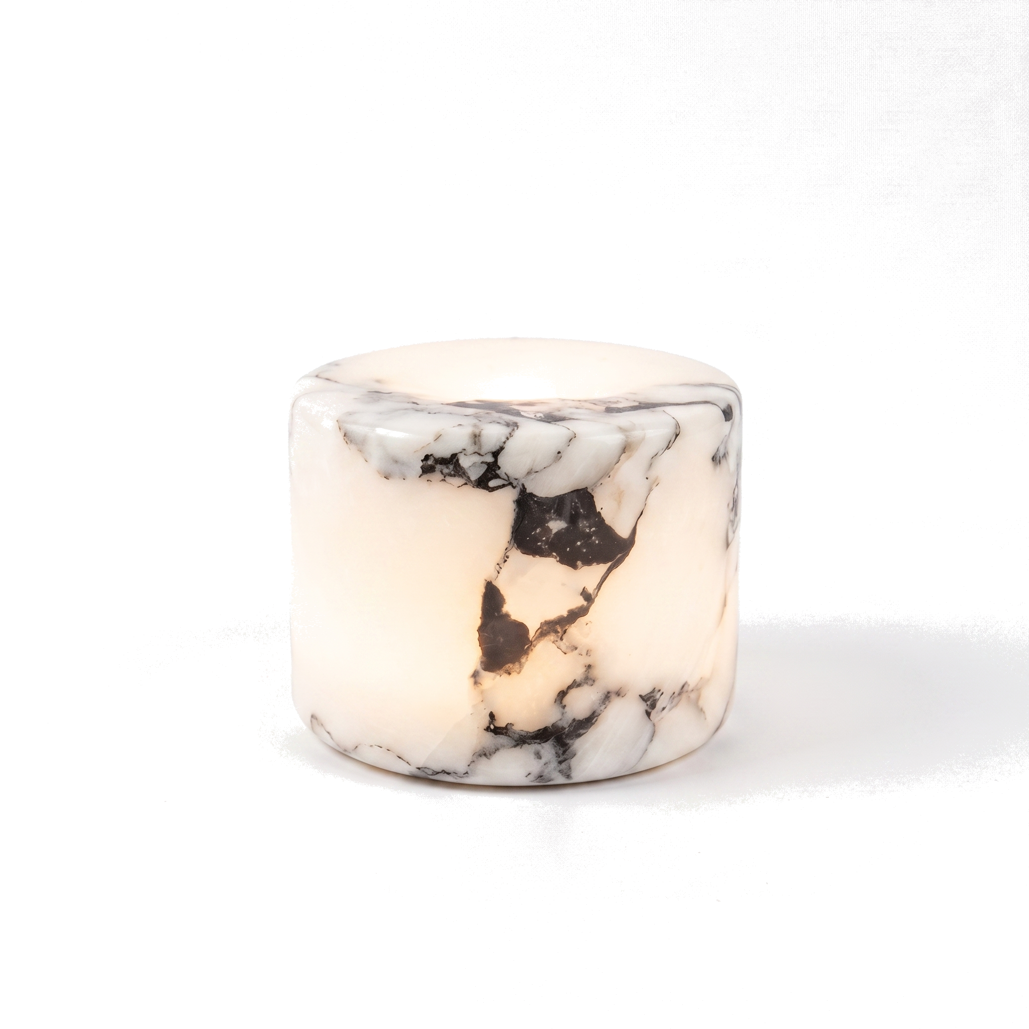 Zanoro Casa Pietra Lunare marble touch lamp in Ivory Noir marble with warm white glow