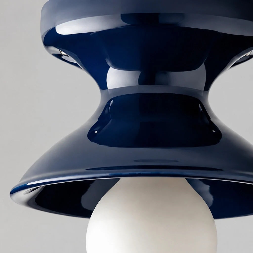 Close-up of the glossy Navy glaze