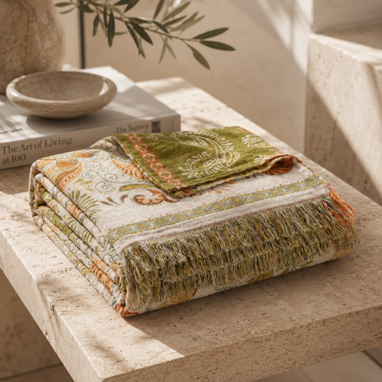Edera Boho Floral Throw Blanket