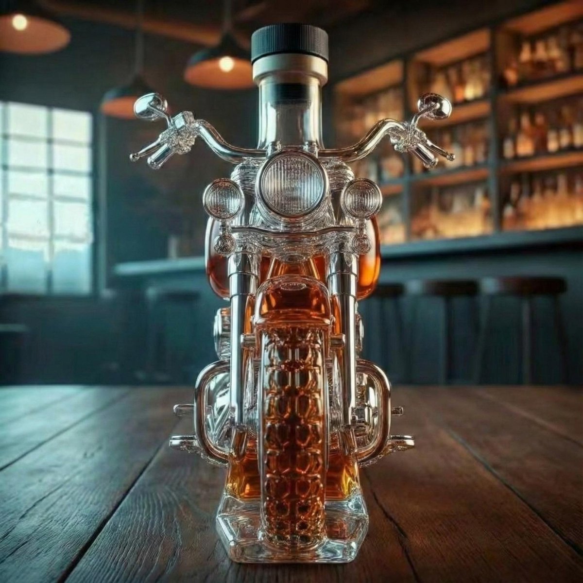 Rombo Motorcycle Whiskey Decanter - product photo front
