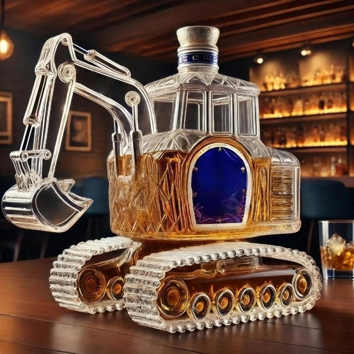 Cava Excavator Whiskey Decanter - product photo side