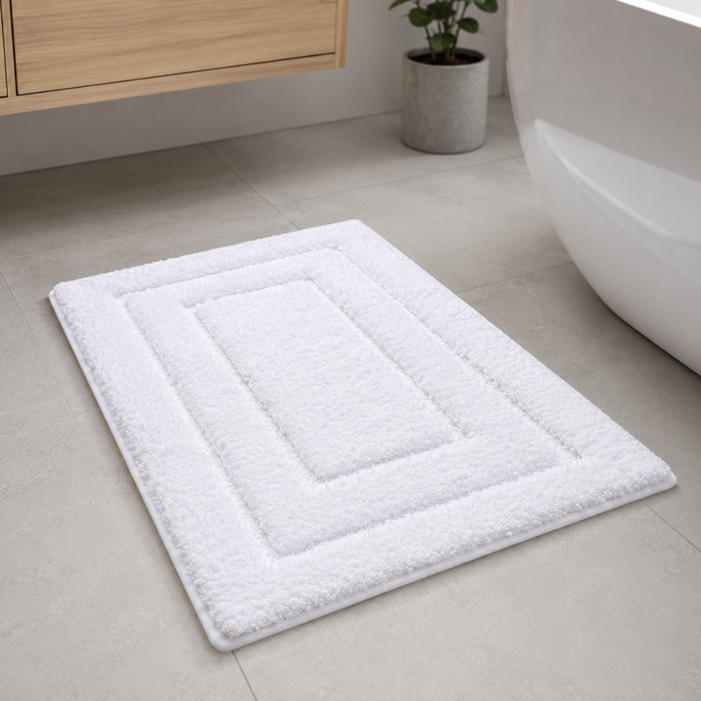 CloudStep Non-Slip Microfiber Bath Mat | Ultra-Absorbent Bathroom Rug for Modern Decor