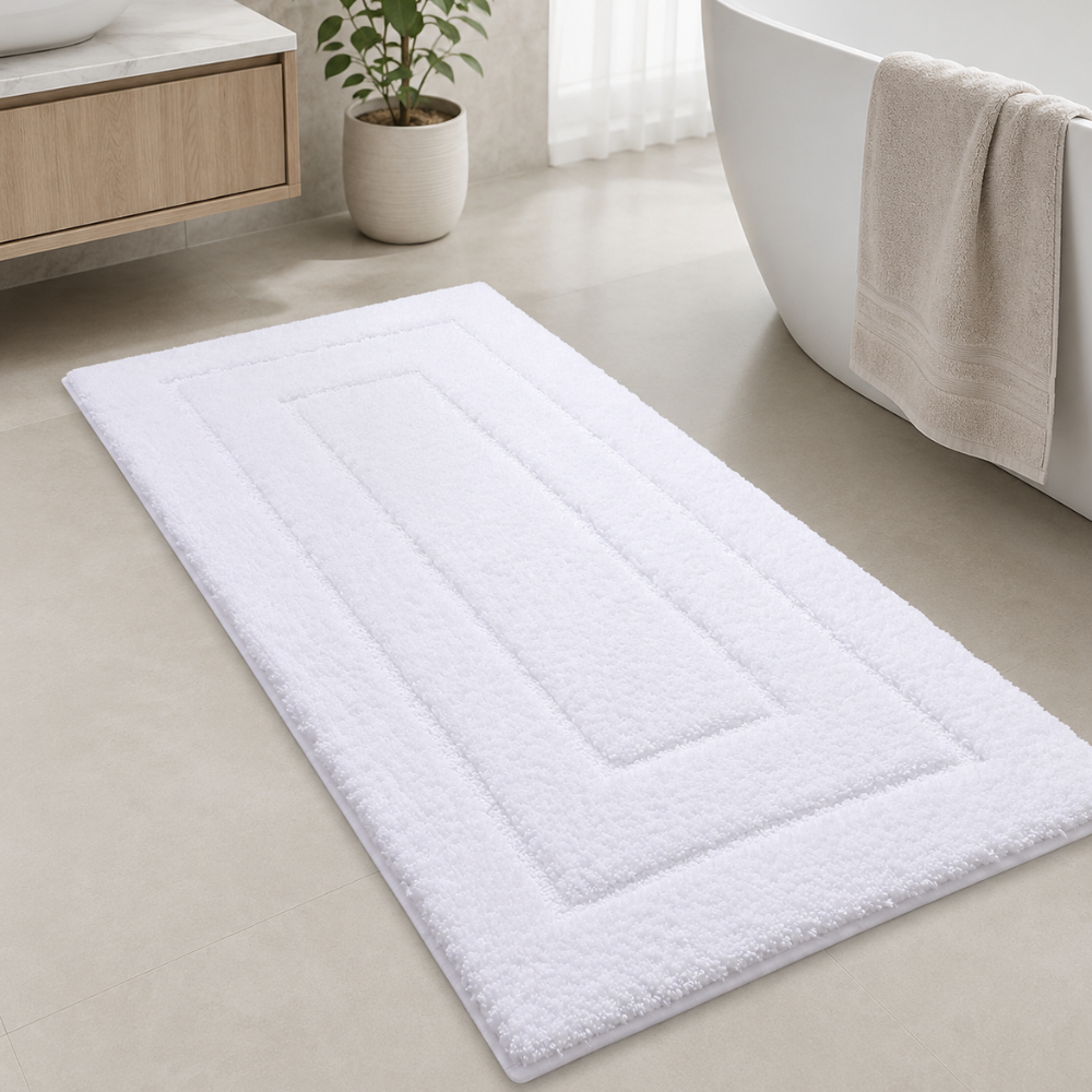 CloudStep Non-Slip Microfiber Bath Mat | Ultra-Absorbent Bathroom Rug for Modern Decor