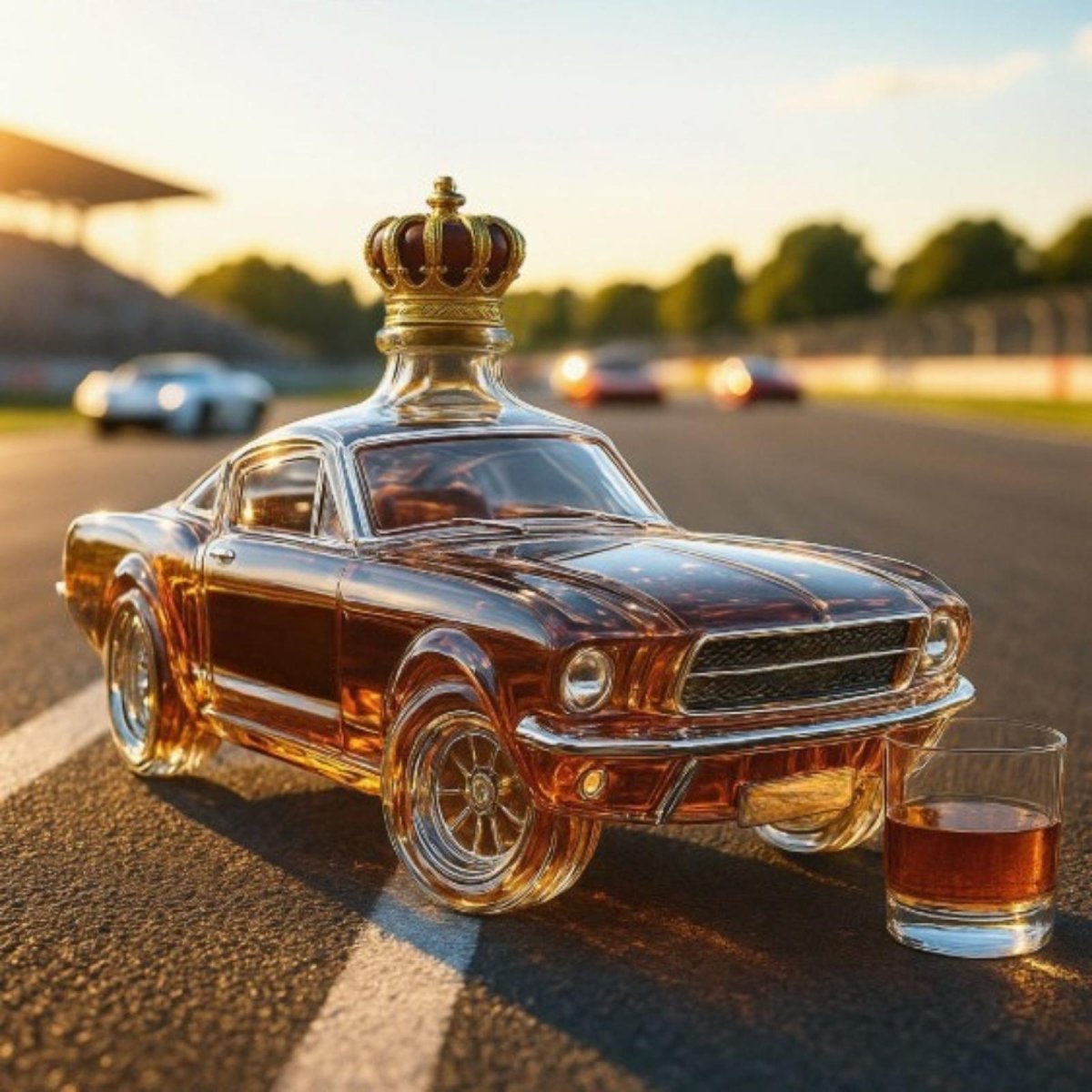 Furia Muscle Car Whiskey Decanter - product photo side