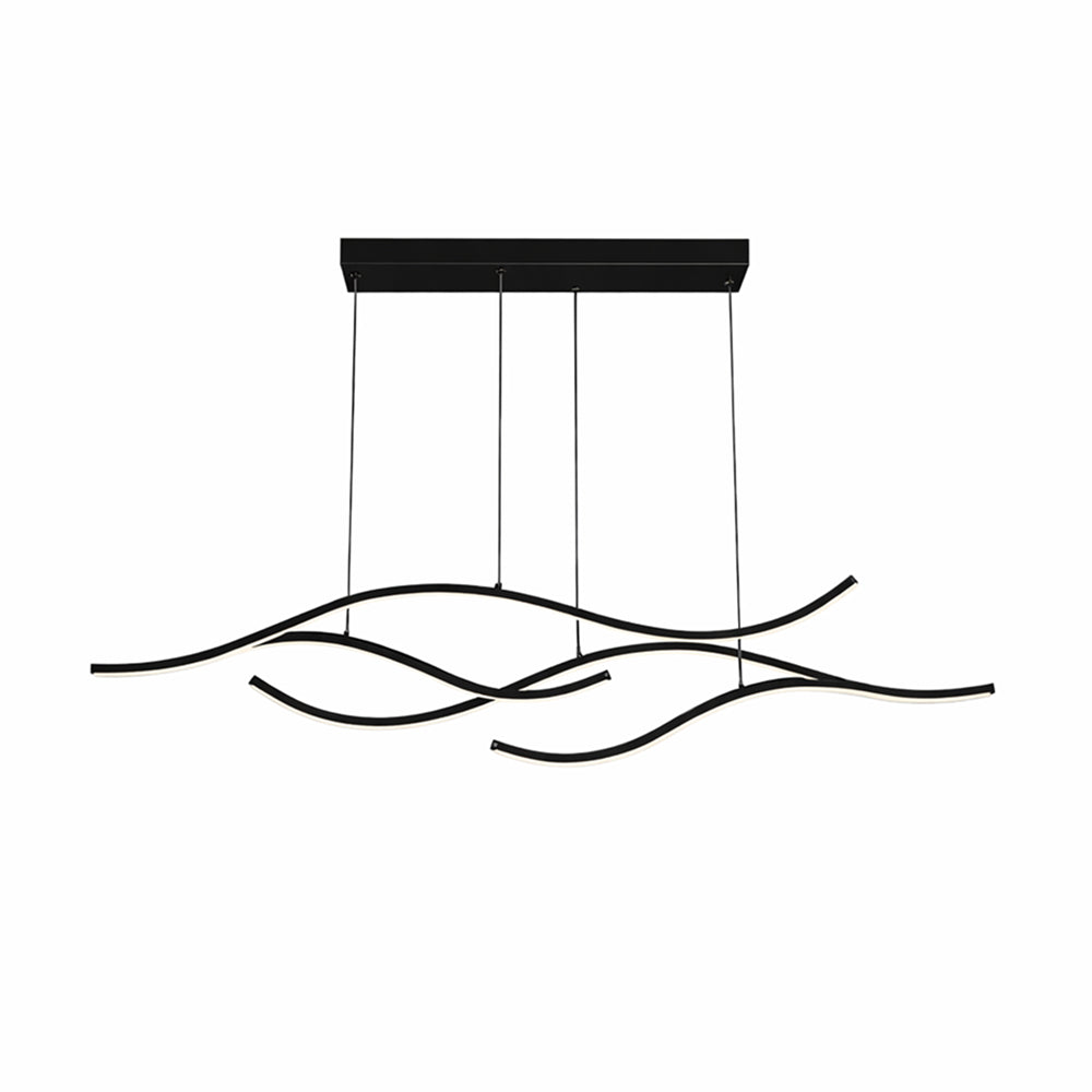 Curved LED Pendant Light Wavy LED Metal Ceiling Light