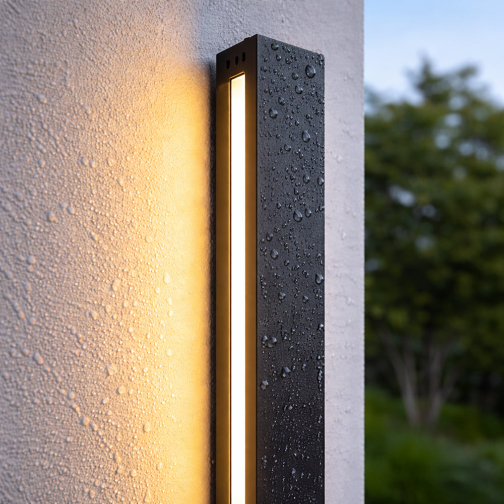 Outdoor Strip Wall Light Black Linear LED Integrated Light