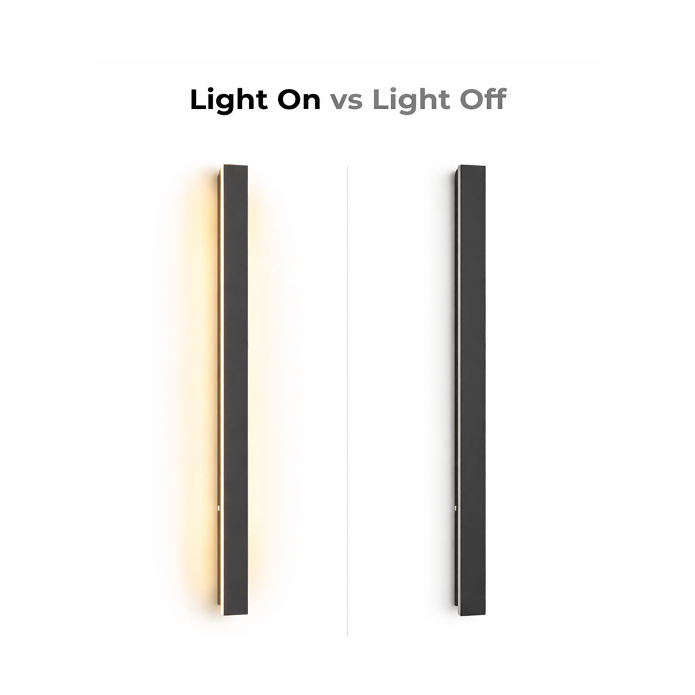 Outdoor Strip Wall Light Black Linear LED Integrated Light