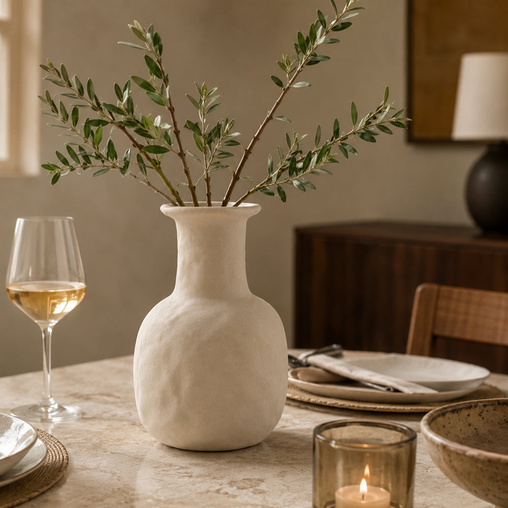Vase en céramique simple pour fleurs séchées, décoration d'intérieur, ornement pour salon, vases d'art G