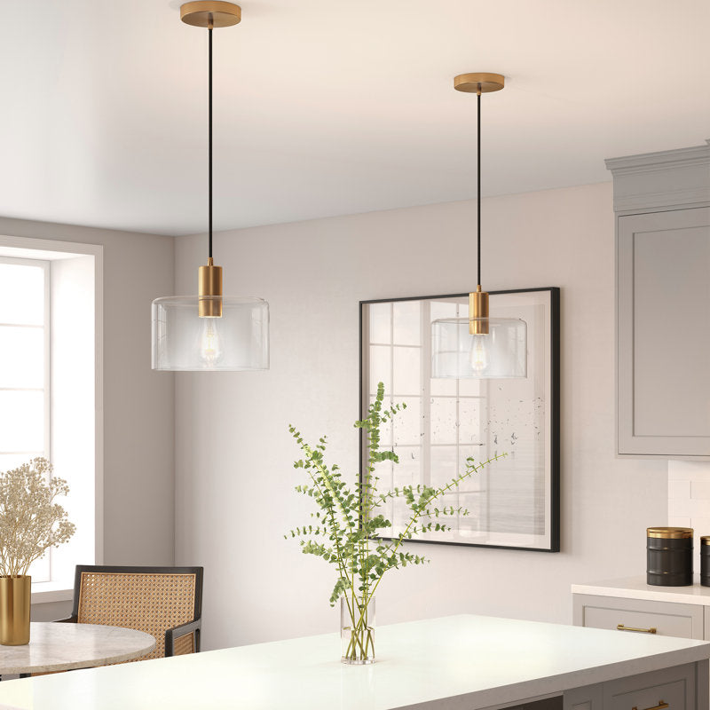 Aria Chiara Glass Drum Pendant Light