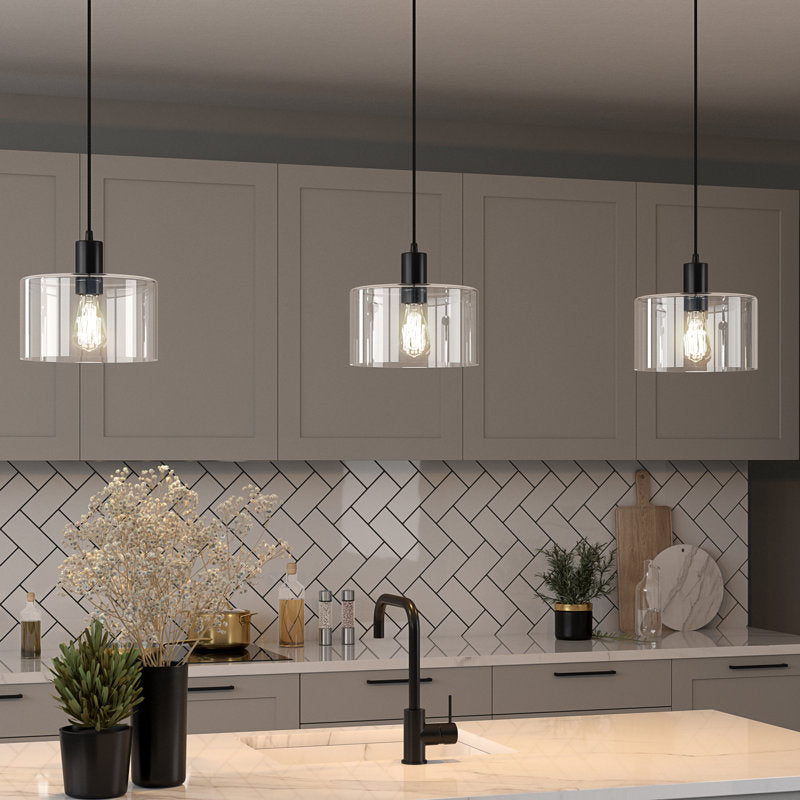Aria Chiara Glass Drum Pendant Light