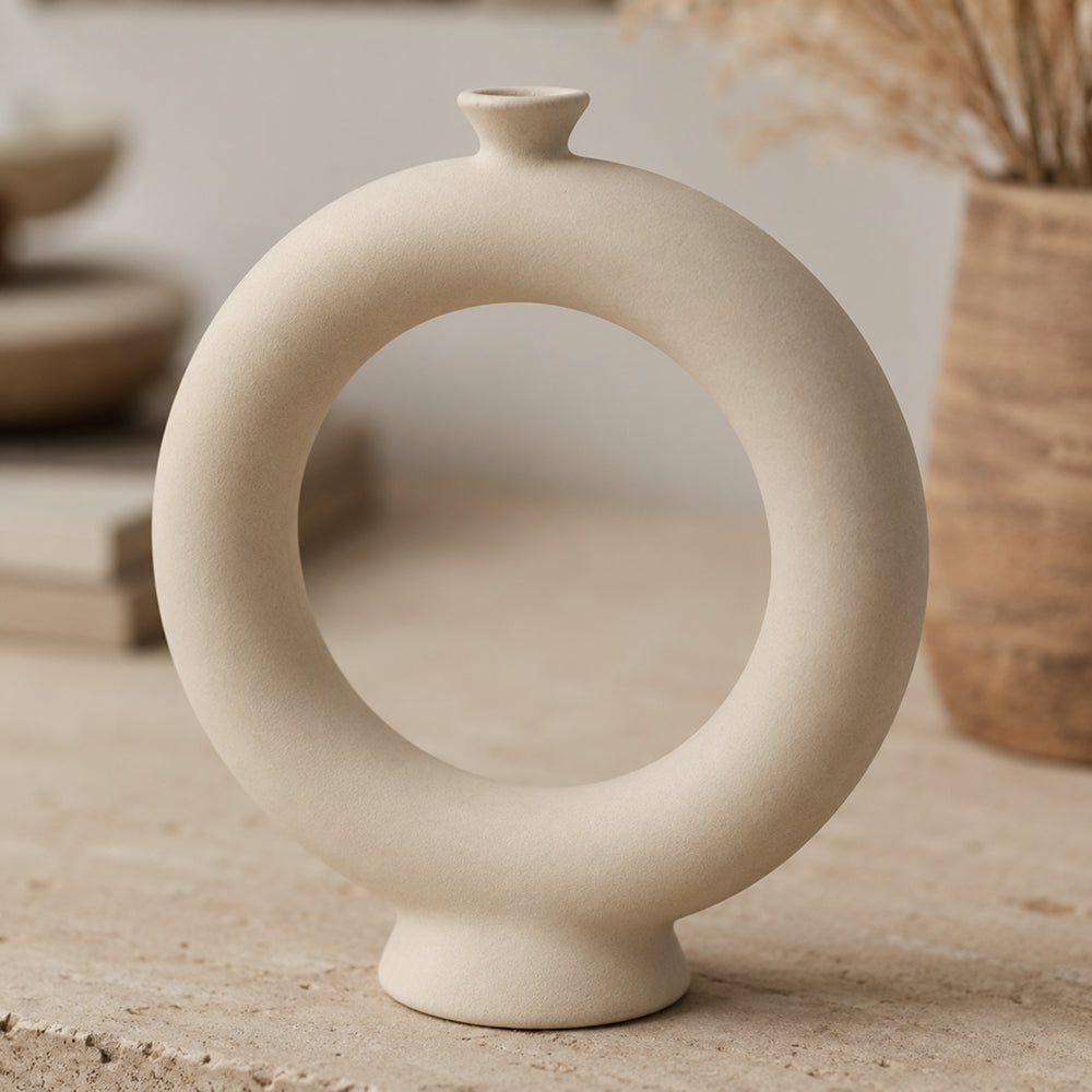 Vase en céramique simple pour fleurs séchées, ornement de décoration d'intérieur, vases d'art à exposer dans le salon