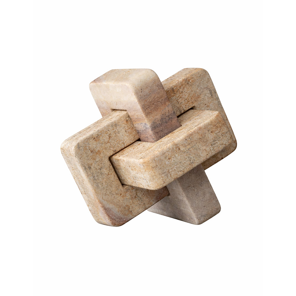 5" Marble Geometric Orb - Contemporary Abstract Interlinking Geometric Shape - 5" x 5" x 5"