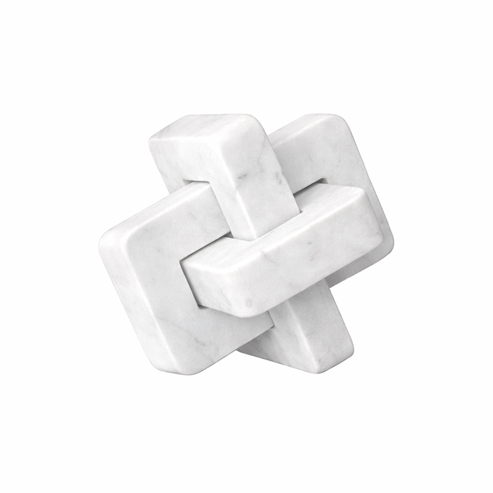 5" Marble Geometric Orb - Contemporary Abstract Interlinking Geometric Shape - 5" x 5" x 5"