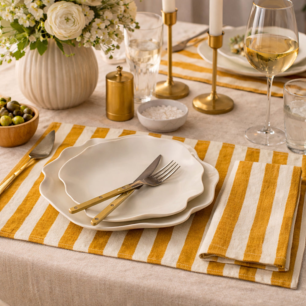 Painterly Stripe Linen Placemats (Set of 4)