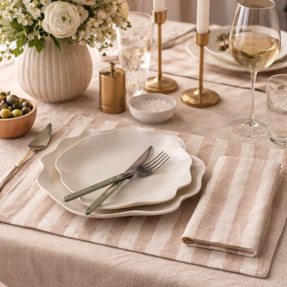 Painterly Stripe Linen Placemats (Set of 4)