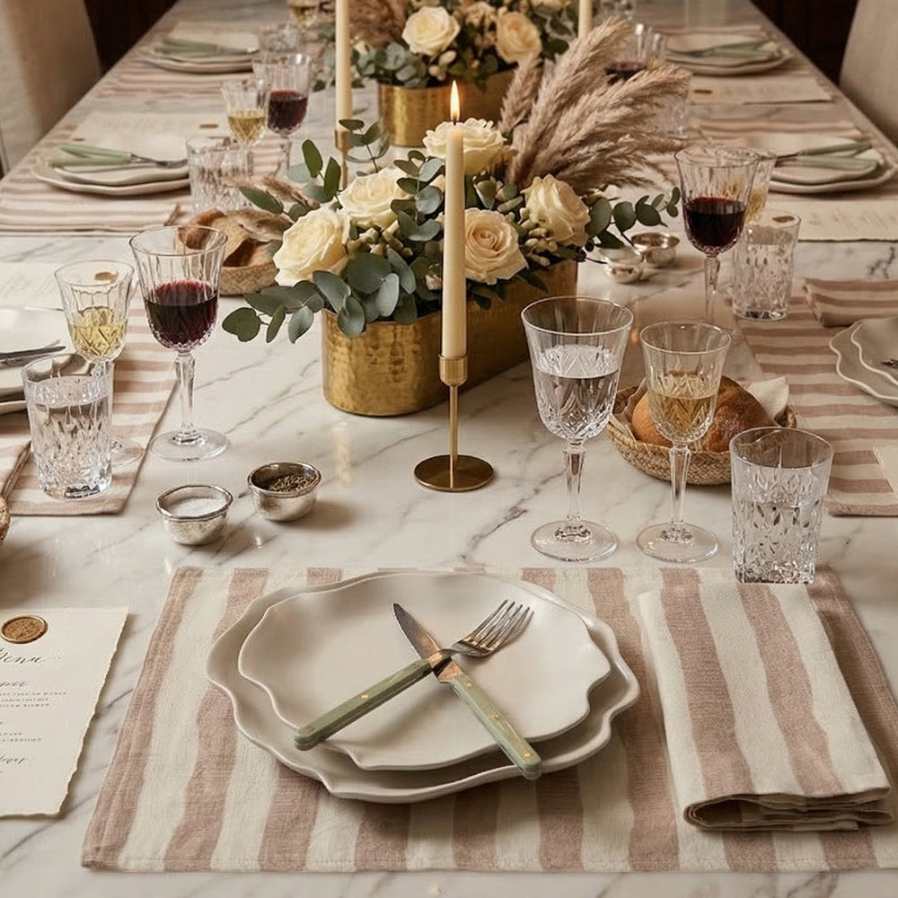 Painterly Stripe Linen Placemats (Set of 4)