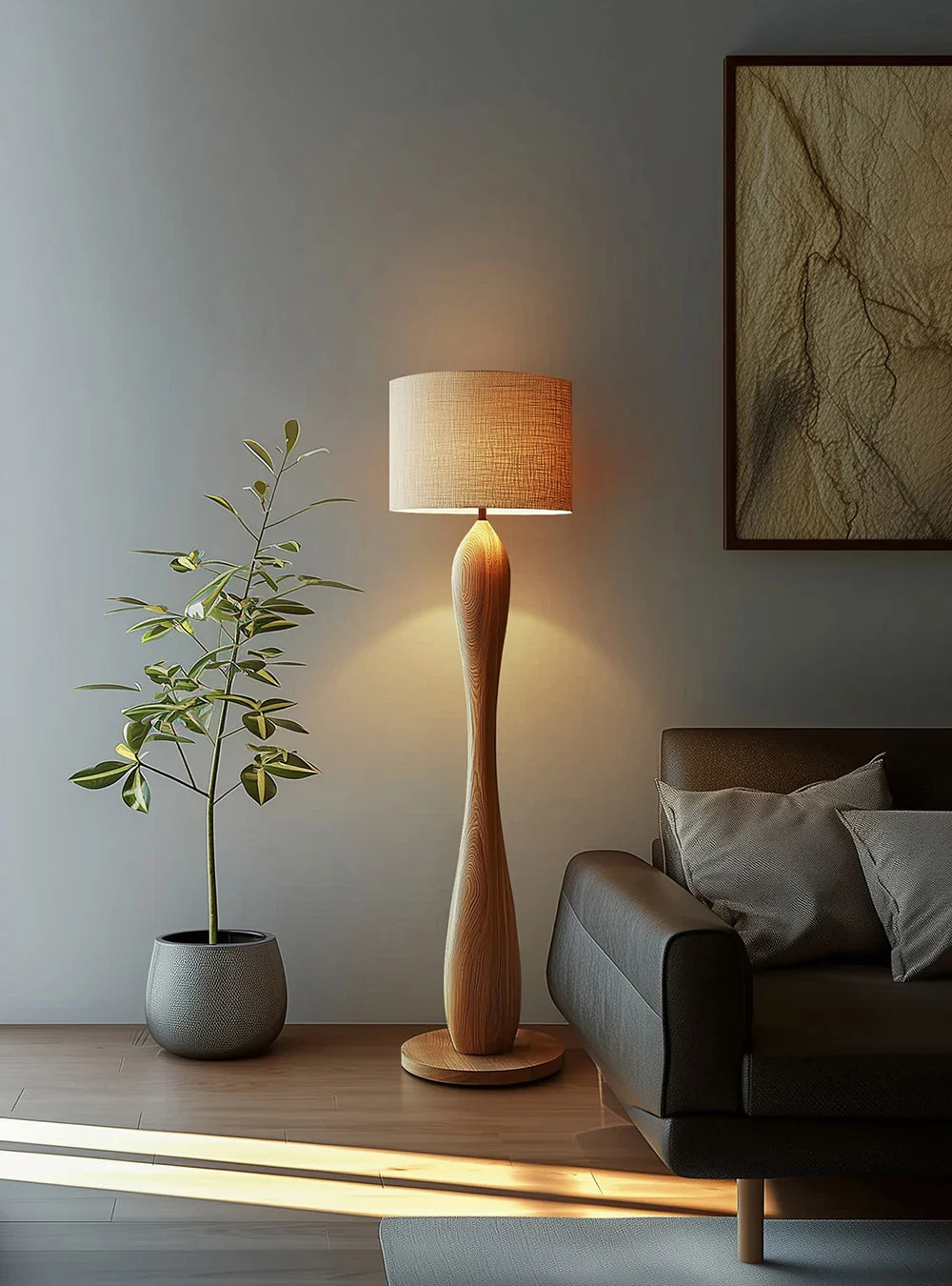 Priv Norwode Sculpted Solid Wood Floor Lamp