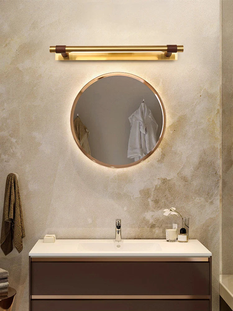 YEEB Modern Copper Mirror Light Toilet Vanity Black Golden Wall Lamp