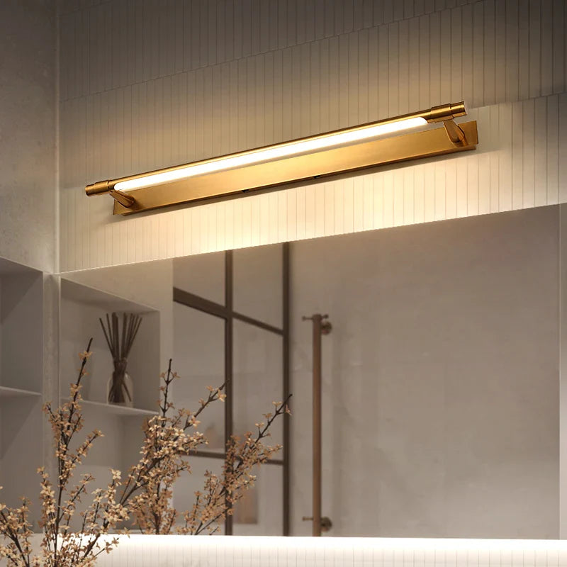 YEEB Modern Copper Mirror Light Toilet Vanity Black Golden Wall Lamp