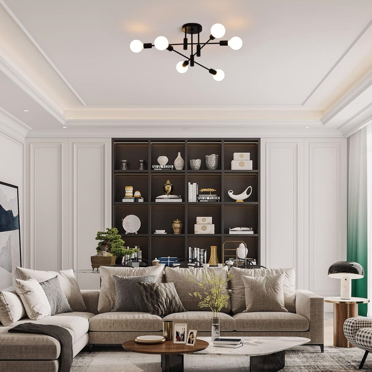 Scandinavian Style Flush Mount Ceiling Light Fixture - Modern Metal Design