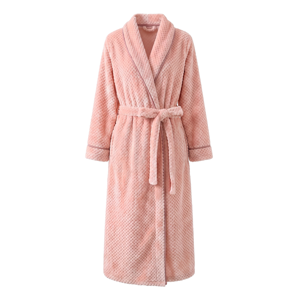 Abbraccio long shawl fleece robe Pink hero
