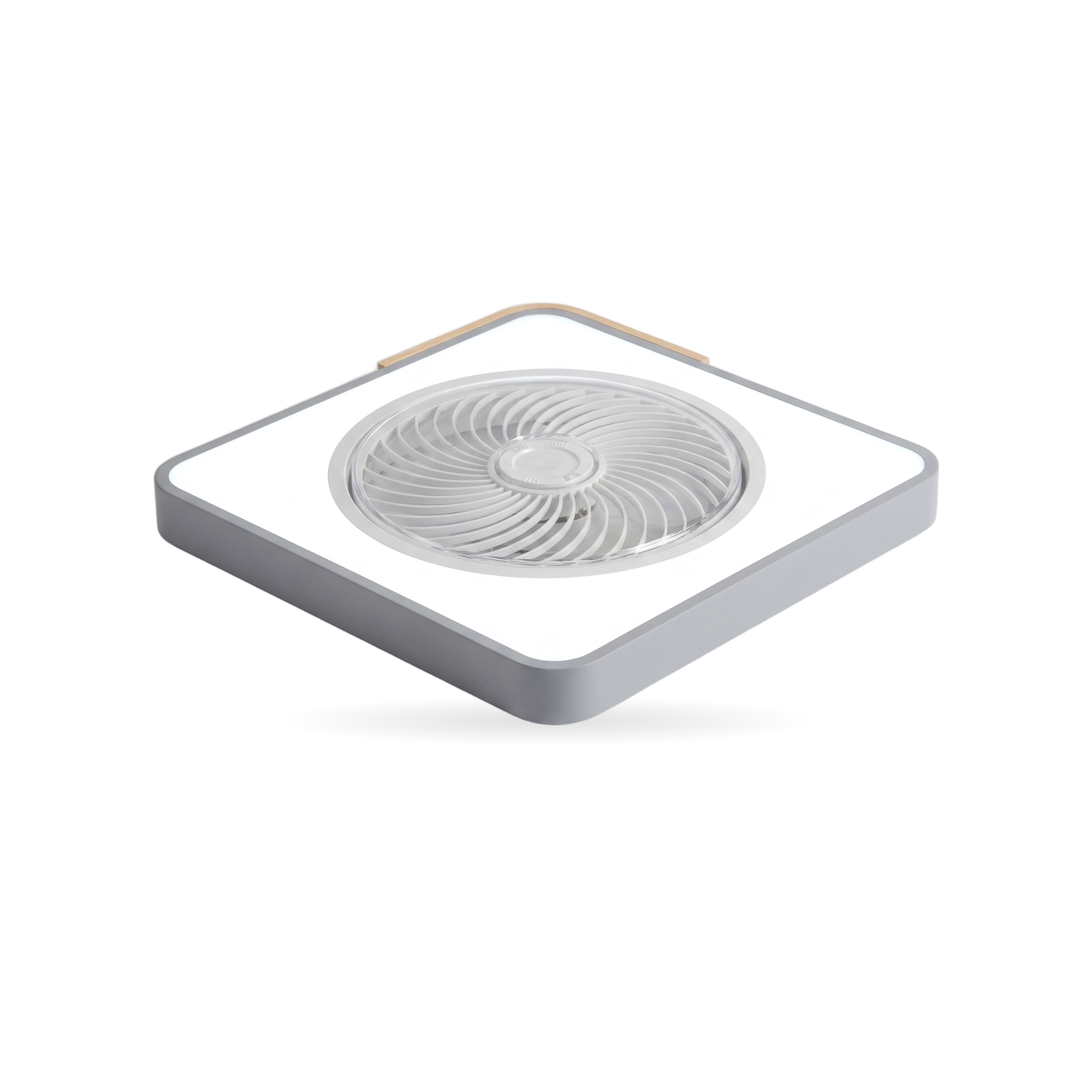 Zanoro Casa Aria Nordica ceiling fan light, gray square, cool white LED, studio white