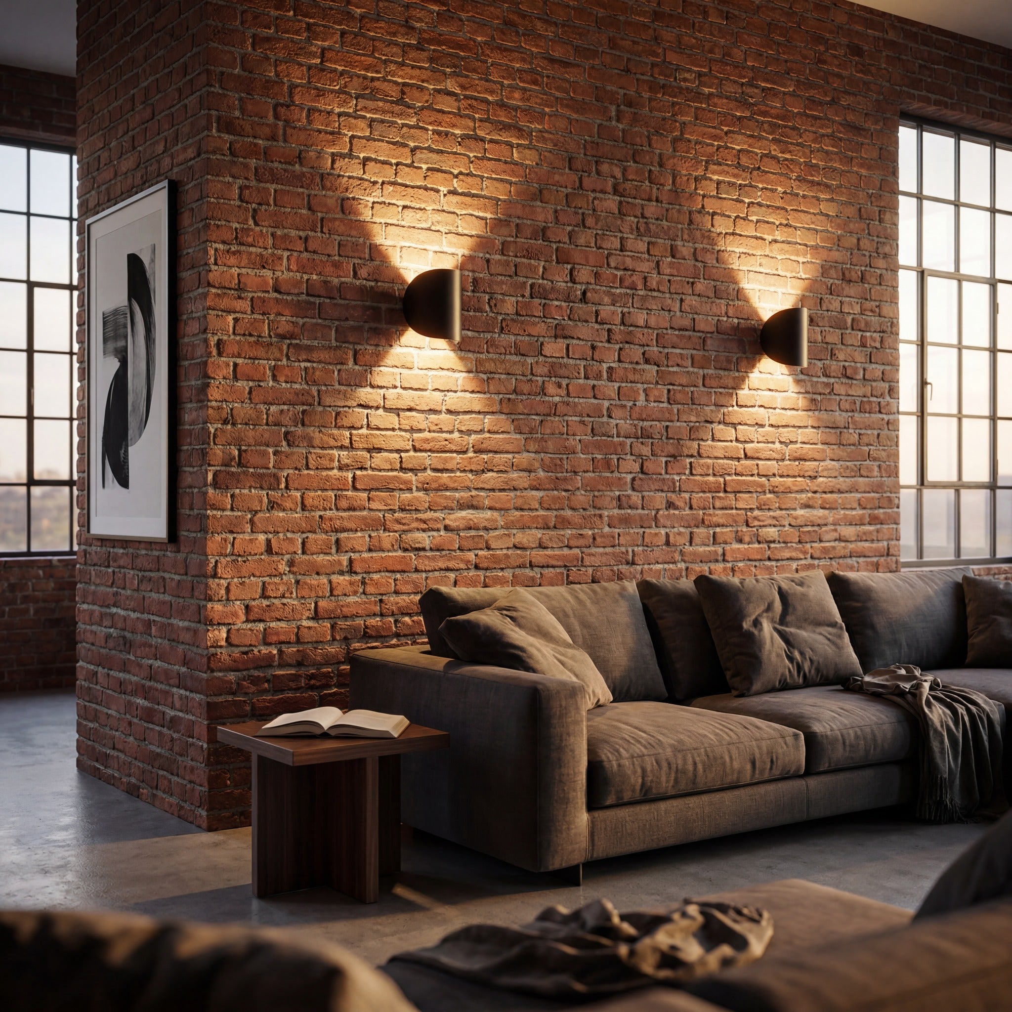 Doppia Luce - Nero - Italian Loft Brick Living Room