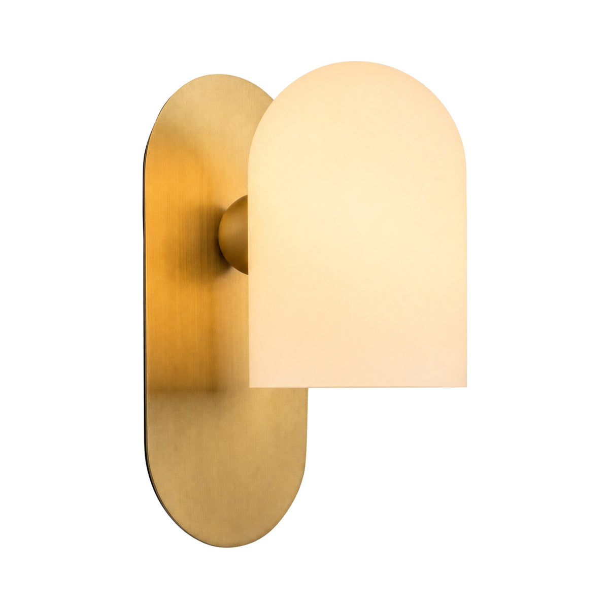 Capsula Opalina opal glass wall sconce, Brass