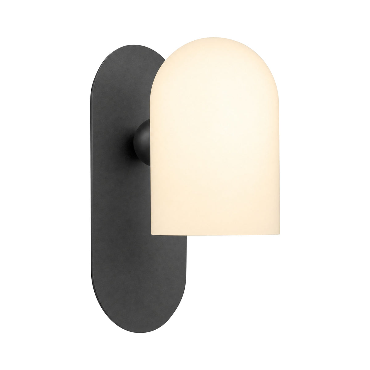 Capsula Opalina opal glass wall sconce, Gunmetal