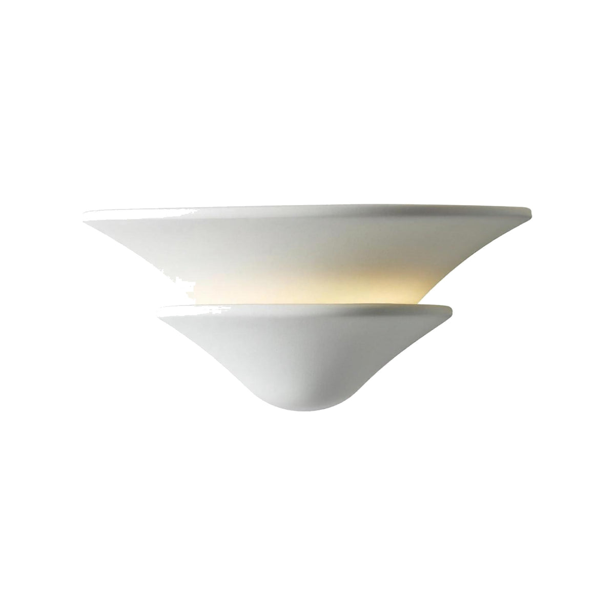 Coppa Serena two-tier natural alabaster wall sconce on white