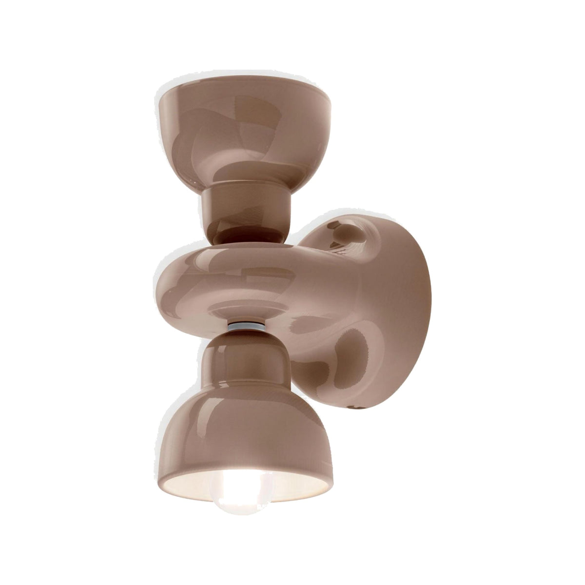 Doppia Campana ceramic wall sconce in Mocha Brown