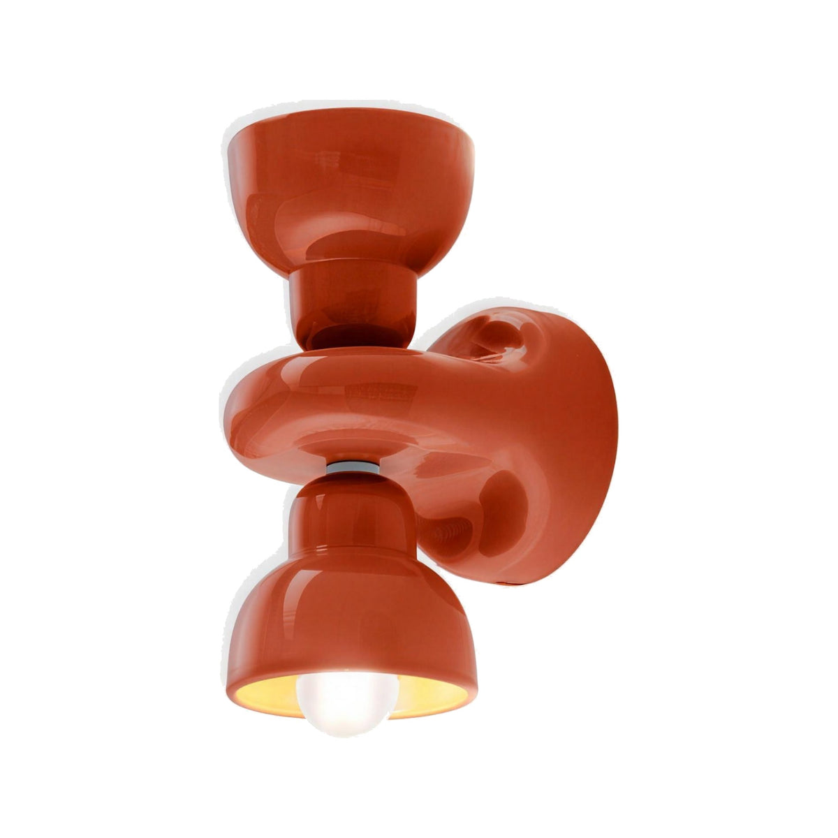 Doppia Campana ceramic wall sconce in Orange