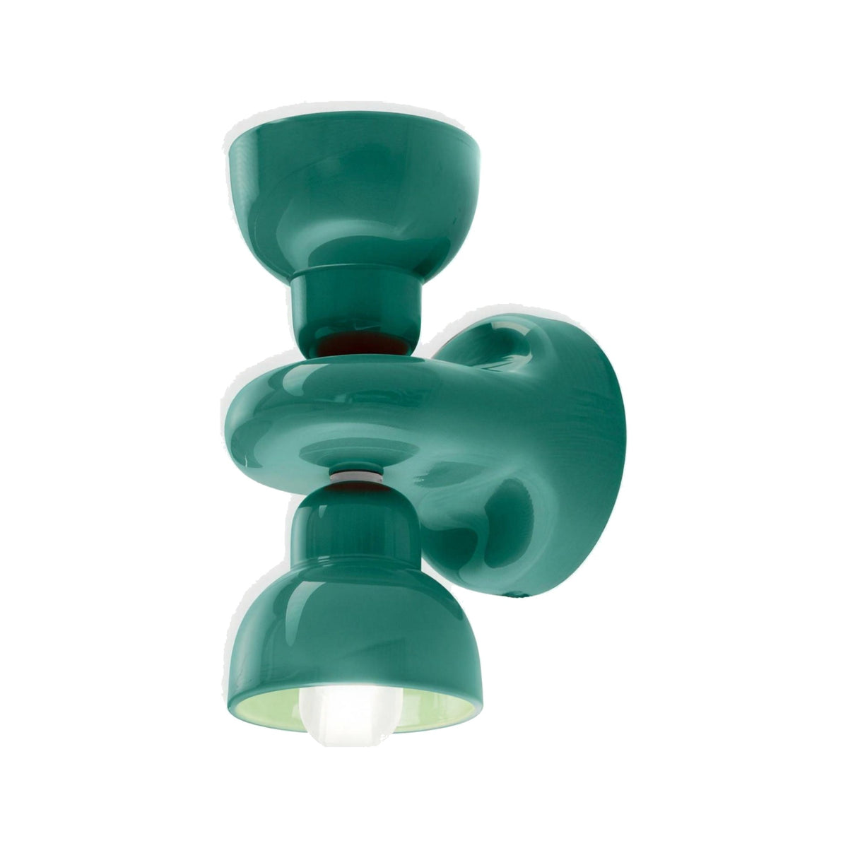 Doppia Campana ceramic wall sconce in Turquoise