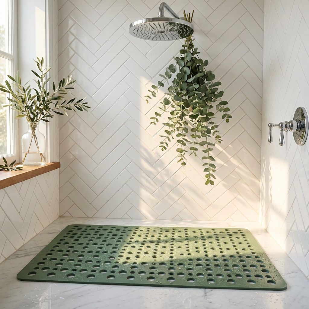 Acquasicura Shower Mat - Sage Green - Botanical Italian Bathroom